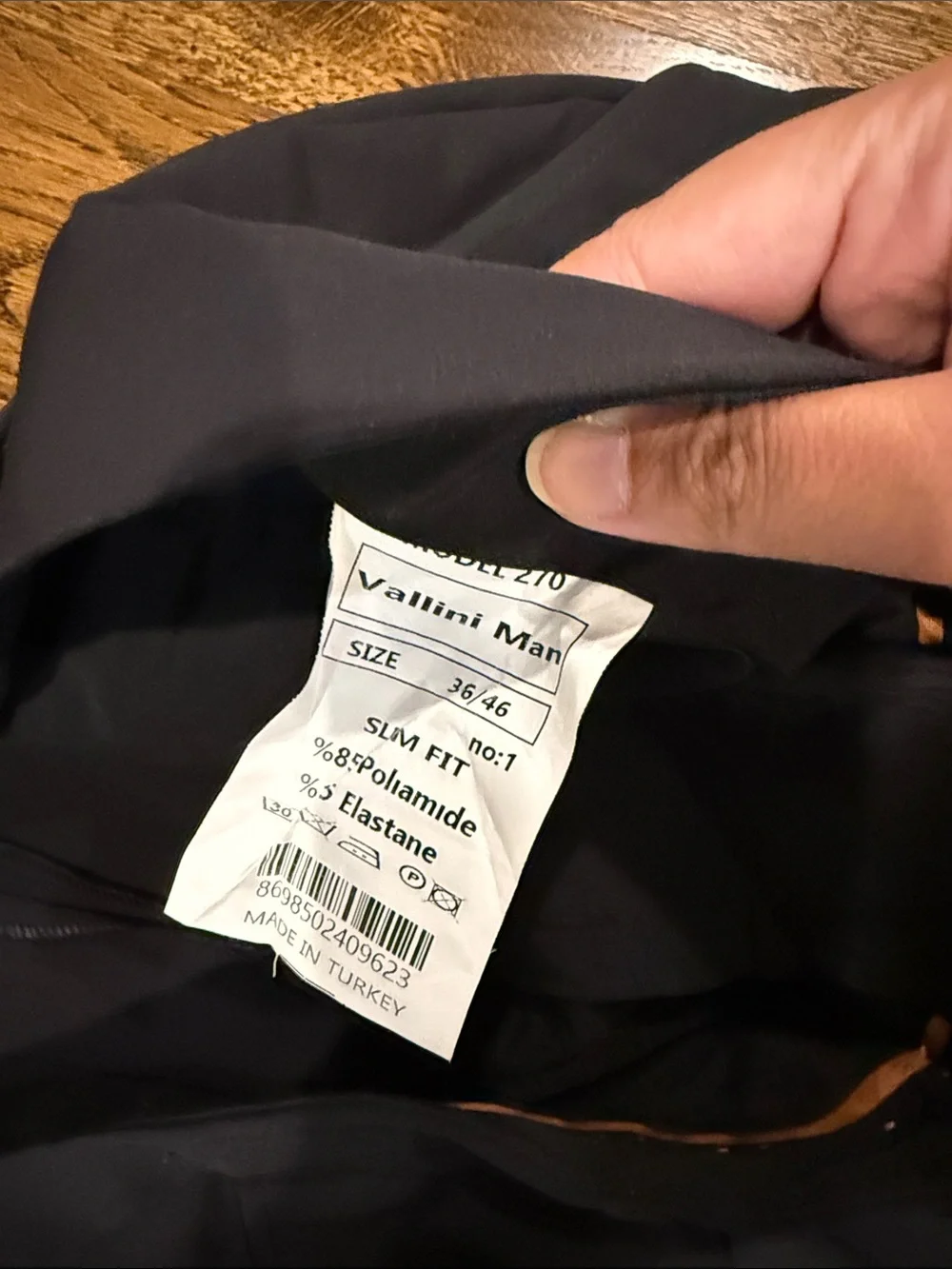 Vallini Man black stretch pants